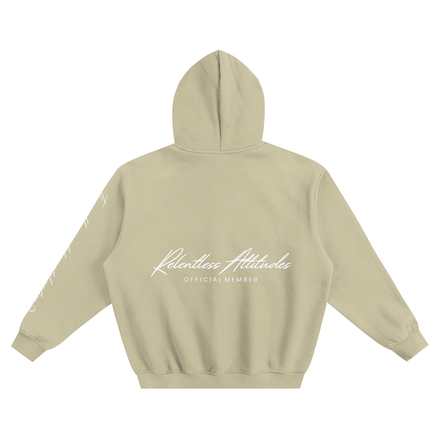 The back of the sand beige Official Member Hoodie