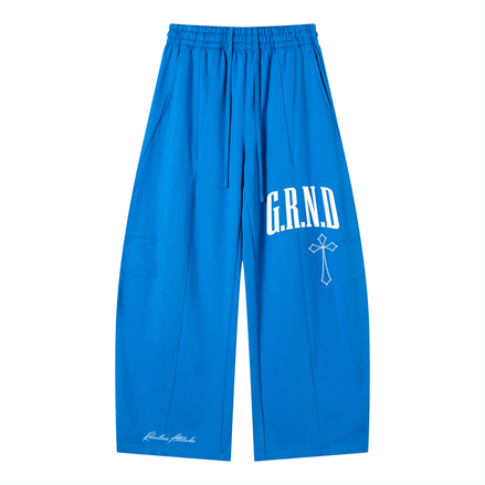 Wide Leg Panel Sweatpants spark blue front